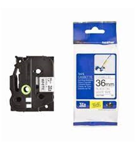 Brother TZE-FX261 36 mm Beyaz Üzerine Siyah Esnek Etiket 8 Metre - BROTHER