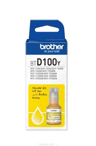 Brother BTD100Y Yellow Sarı 5.000 Sayfa Şişe Mürekkep DCP-T430-T530-T730-T830 MFC-T930-T935 - BROTHER