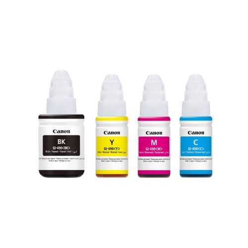 Canon GI-490 (C-M-Y-BK) Orjinal Mürekkep Seti (G1411-G2411-G3411-G3415) - CANON