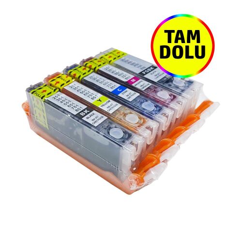 Canon PGI-550 CLI-551 5 Renk Dolu Otoreset Kartuş Seti - 1