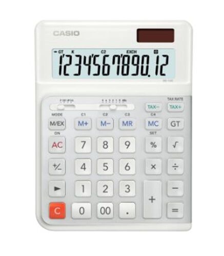 Casio DE-12E-WE Beyaz 12 Hane Masa Üstü Ergonomik Tuşlu Hesap Makinesi - CASIO (1)