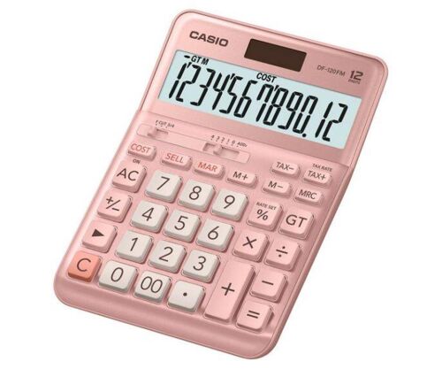 Casio DF-120FM-PK Pembe 12 Hane Masa Üstü Hesap Makinesi - CASIO