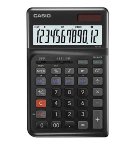 Casio JE-12E-BK Siyah 12 Hane Masa Üstü Ergonomik Tuşlu Hesap Makinesi - CASIO (1)