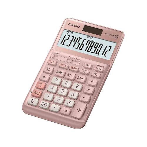 Casio JF-120FM-PK Pembe 12 Hane Masa Üstü Hesap Makinesi - 1