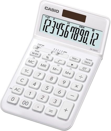 Casio JW-200SC-WE 12 Hane Beyaz Masa Üstü Hesap Makinesi - 1