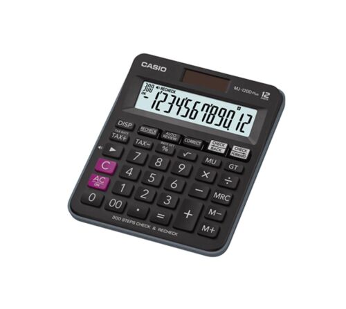 Casio MJ-120D Plus MAVİ İşlem Kontrollü Mavi 12 Hane Masa Üstü Hesap Makinesi - CASIO