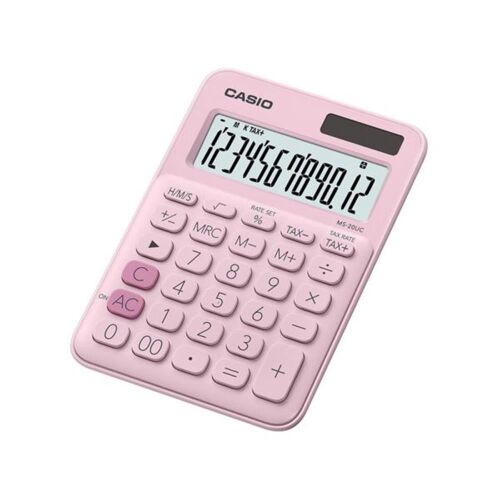 Casio MS-20UC-PK 12 Hane Açık Pembe Masa Üstü Hesap Makinesi - CASIO