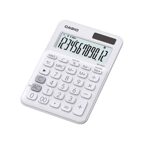 Casio MS-20UC-WE 12 Hane Beyaz Masa Üstü Hesap Makinesi - 1