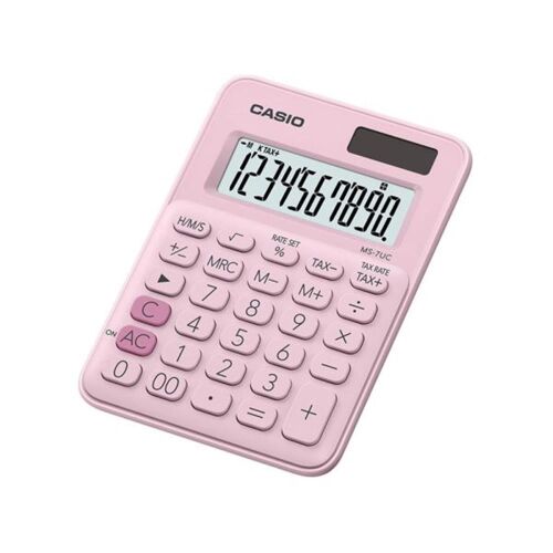 Casio MS-7UC-PK 10 Hane Açık Pembe Masa Üstü Hesap Makinesi - 1