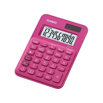 Casio MS-7UC-RD 10 Hane Pembe Masa Üstü Hesap Makinesi - 1
