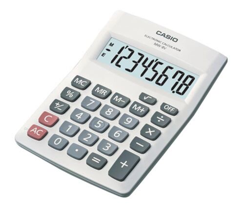 Casio MW-5V-WE 8 Hane Beyaz Masa Üstü Hesap Makinesi - CASIO