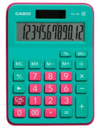 Casio MX-12B-GNRD Yeşil+Pembe 12 Hane Masa Üstü Hesap Makinesi - CASIO