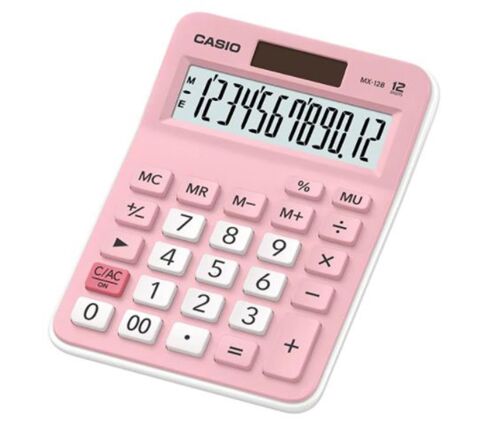 Casio MX-12B-PK Pembe 12 Hane Masa Üstü Hesap Makinesi - CASIO