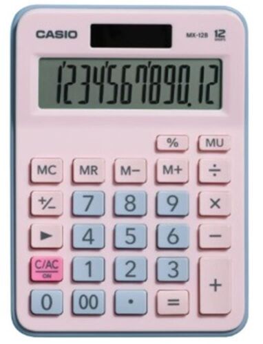 Casio MX-12B-PKLB Açık Pembe+Açık Mavi 12 Hane Masa Üstü Hesap Makinesi - CASIO