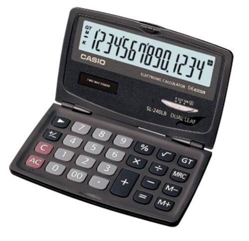 Casio SL-240LB 14 Hane Cep Tipi Kapaklı Hesap Makinesi - CASIO