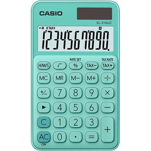 Casio SL-310UC-GN Cep Tipi 10 Hane Yeşil Hesap Makinesi - 1