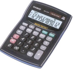 Casio WM-220MS-BU 12 Hane Mavi Suya-Toza Dayanıklı Masa Üstü Hesap Makinesi - 1