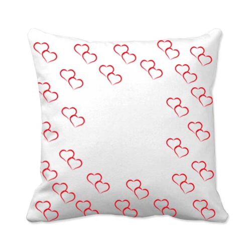 Çift Kalp Desen Sublimasyon Yastık Kılıfı - OFİSOMİ-T (1)