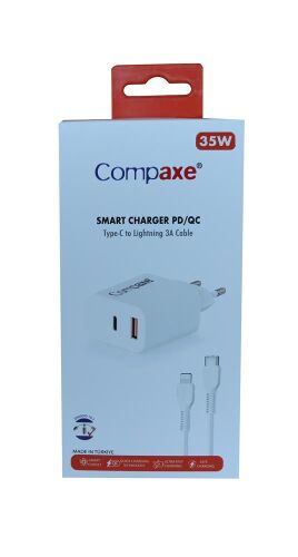 Compaxe CTA-350TI 35W 5V 3A PD-QC+ Type-C To Lightning Şarj Kablosu - 1