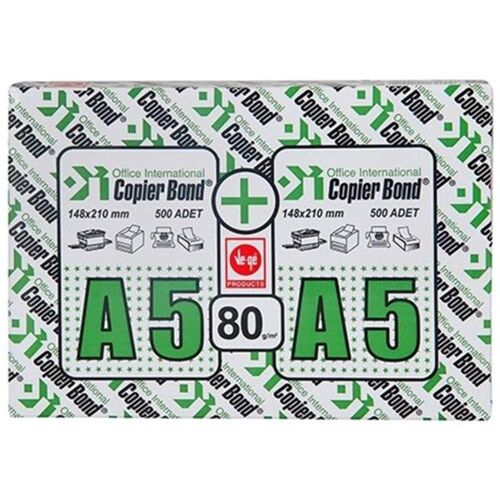 Copier Bond A5 Fotokopi Kağıdı 80gr-500 li (1 Koli 5 Paket) 5000 Yaprak - 1