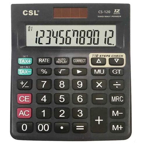 CSL CS-120 12 Hane Masa Tipi İşlem Kontrollü Hesap Makinesi - 1