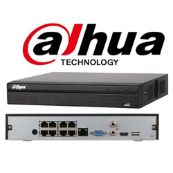 DAHUA NVR2108HS-8P-T, 8Kanal PoE, 8Mpix, H265+, 1 HDD Desteği, 1080P Kayıt, 80Mbps Bant Genişliği, NVR - 1