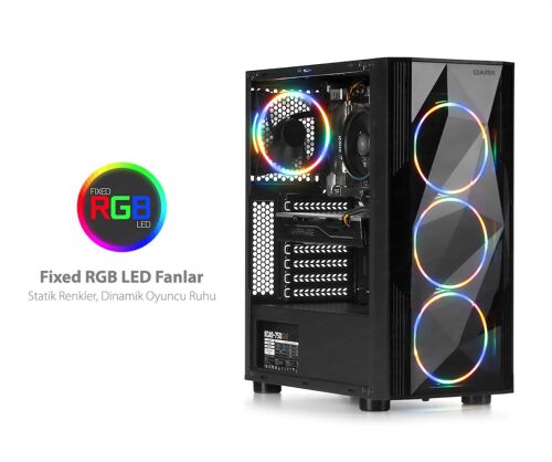 Dark Diamond PRO 4x12cm Fan, 1x USB3.0, 2x USB2.0 Full Akvaryum Oyuncu Kasası (Psu yok) - DARK