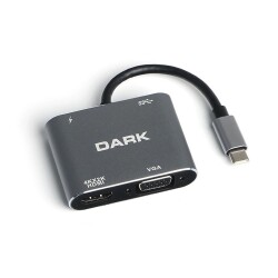 Dark DK AC U31XHDV USB 3.1 Type-C' den 4K UHD HDMI & VGA Dönüştürücü Adaptör - 1