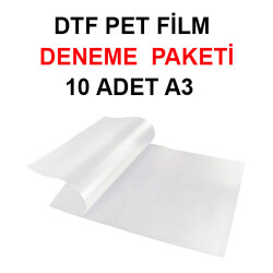 Deneme Paketi A3 DTF Pet Film - 10 adet - 2