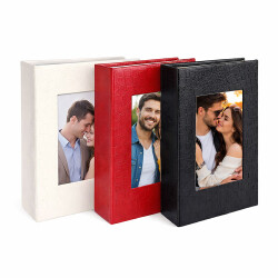 Deri 100'lük 15x21cm. Pencereli Fotoğraf Albümü - 1