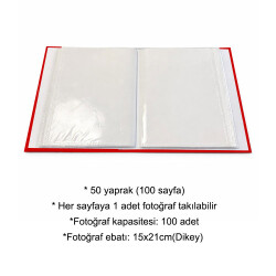 Deri 100'lük 15x21cm. Pencereli Fotoğraf Albümü - 2
