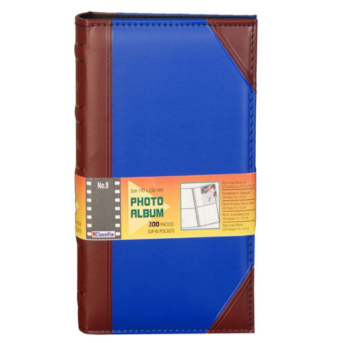 Deri Fotoğraf Albümü 300' lük 10x15 cm Lacivert Kahverengi - OFİSOMİ-S