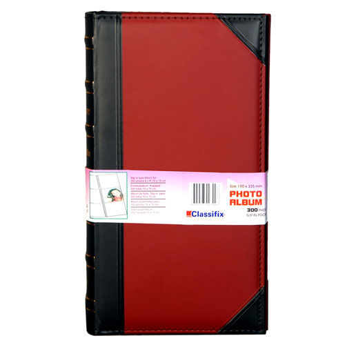 Deri Fotoğraf Albümü 300'lük 10x15 cm Siyah Bordo - OFİSOMİ-S