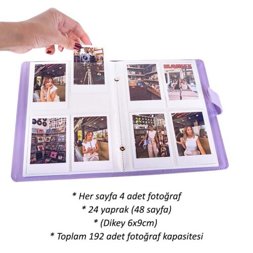 Deri Instax Polakart Fotoğraf Albümü - 192 Kapasite - OFİSOMİ-T (1)