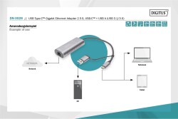 Digitus DN-3028 USB Tip C™ Gigabit Ethernet Adaptörü 2.5G, USB-C™ + USB-A (USB 3.1-3.0) - 1
