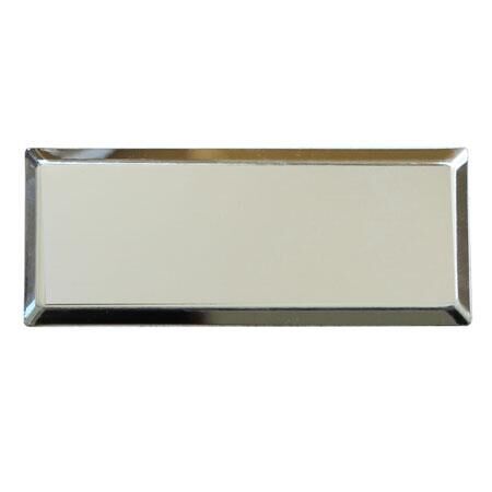 Dikdörtgen Metal Yaka İsimliği (gümüş) 7,5x2,3 cm - 3