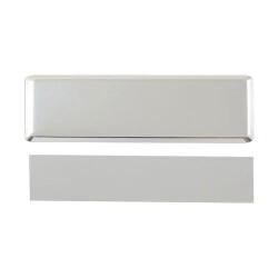 Dikdörtgen Metal Yaka İsimliği (gümüş) 7,5x2,3 cm - 1