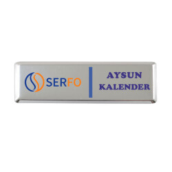 Dikdörtgen Metal Yaka İsimliği (gümüş) - 2