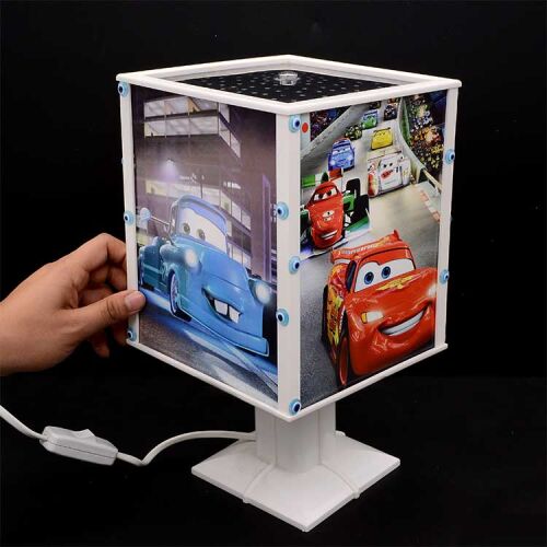 Dönen Abajur Mavi Boncuk Fotoğraf Takılabilen Gece Lambası - 1