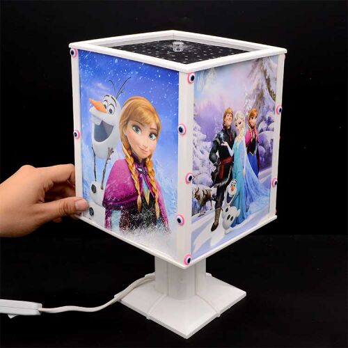 Dönen Abajur Pembe Boncuk Fotoğraflı Gece Lambası - OFİSOMİ-T