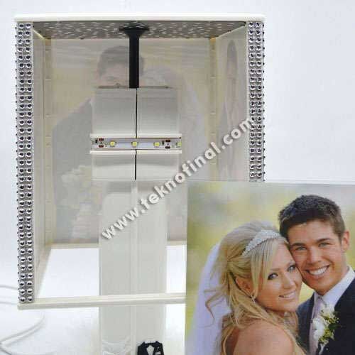 Dönen Abajur Smokin Fotoğraf Takılabilen Gece Lambası - 4