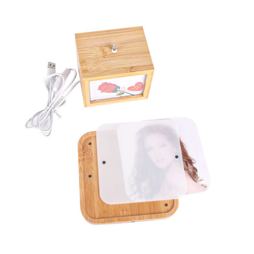 Dönen Ahşap Led'li Fotoğraf Çerçevesi - 3