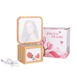 Dönen Ahşap Led'li Fotoğraf Çerçevesi - 6