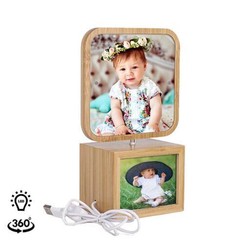 Dönen Ahşap Led'li Fotoğraf Çerçevesi - 1