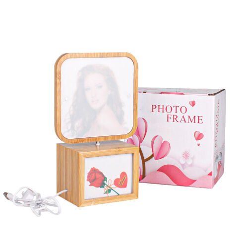 Dönen Ahşap Led'li Fotoğraf Çerçevesi - 6