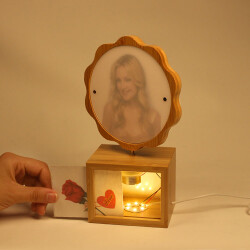 Dönen Ahşap Led'li Papatya Çerçeve - 1