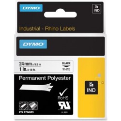 Dymo 18058 RhinoPRO Isıyla Küçülen Şerit19mmx1,5m Sarı-Siyah - 1