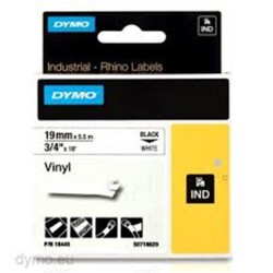 Dymo 18483 RhinoPRO SabitPolyester Şerit 12mmx5,5m Beyaz-Siyah - 1
