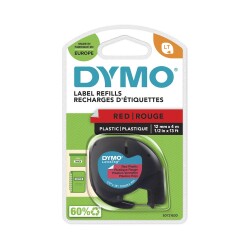 DYMO S0721630 LetraTag Plastik Şerit ( 12 mm X 4 mt ) , Kırmızı (59424) 91203 - 2