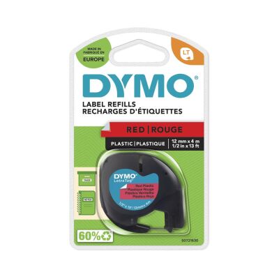 DYMO S0721630 LetraTag Plastik Şerit ( 12 mm X 4 mt ) , Kırmızı (59424) 91203 - 2